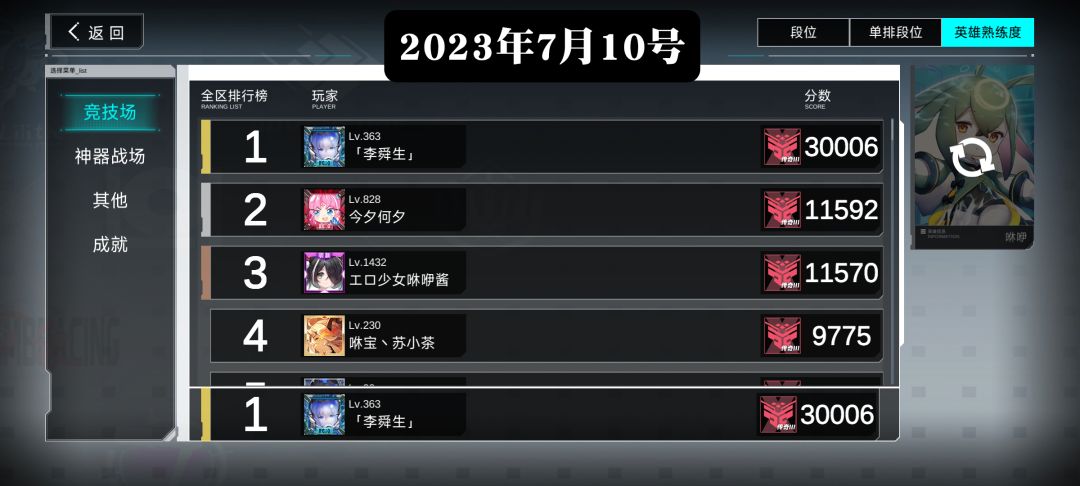 一年以来的打榜记录 5