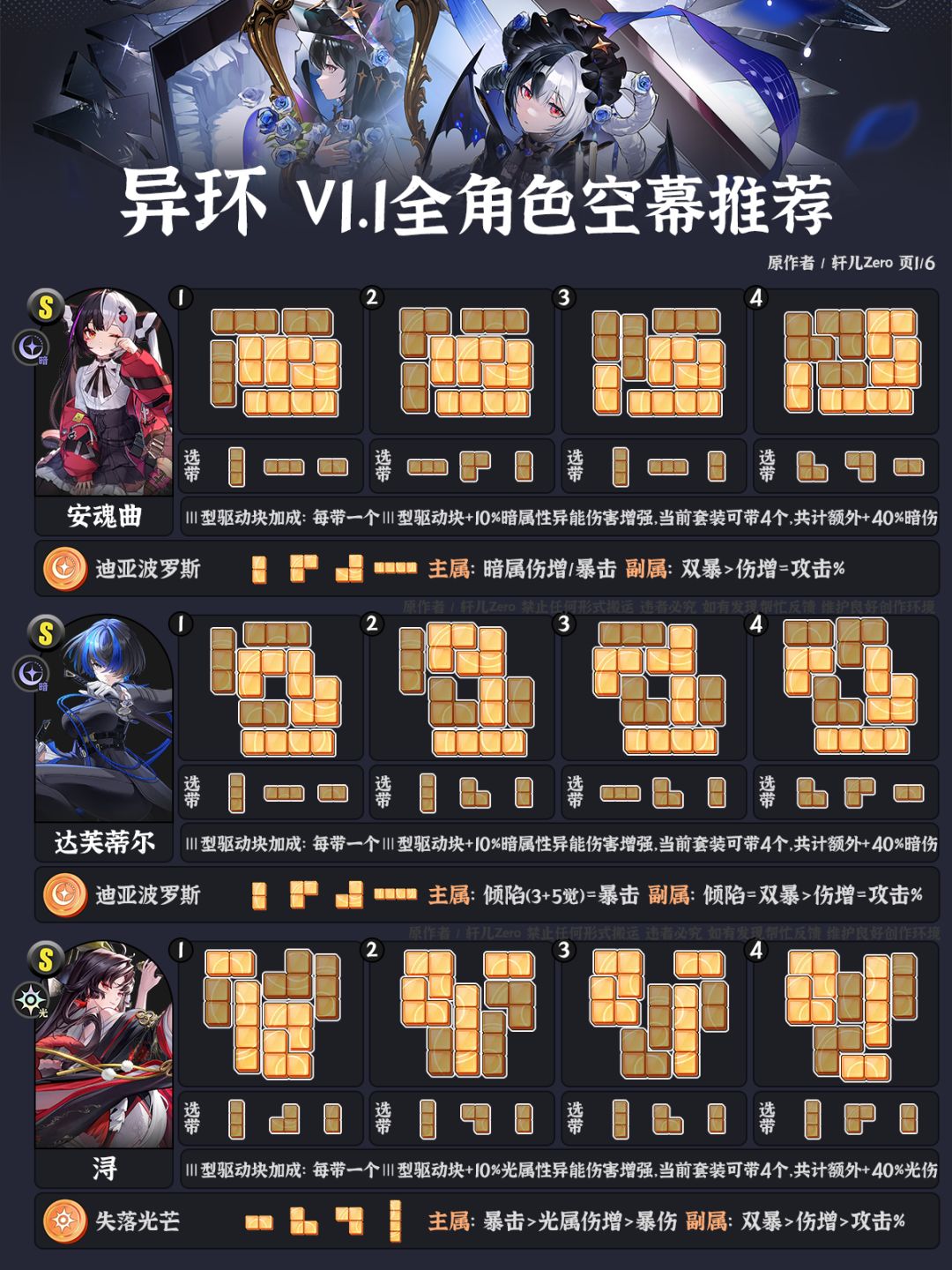 异环V1.1全角色空幕推荐(卡带&驱动块) 1