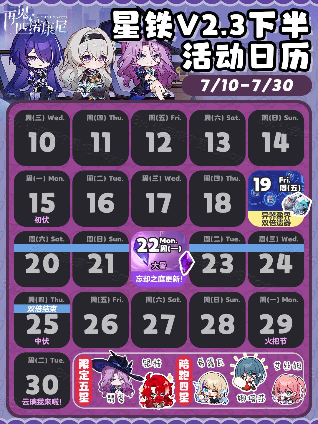 【V2.3攻略】2.3版本活动日历 再见匹诺康尼 2