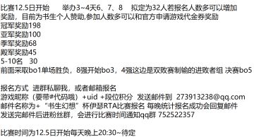 关于“书生幻想杯”伊瑟水友赛比赛社区宣传