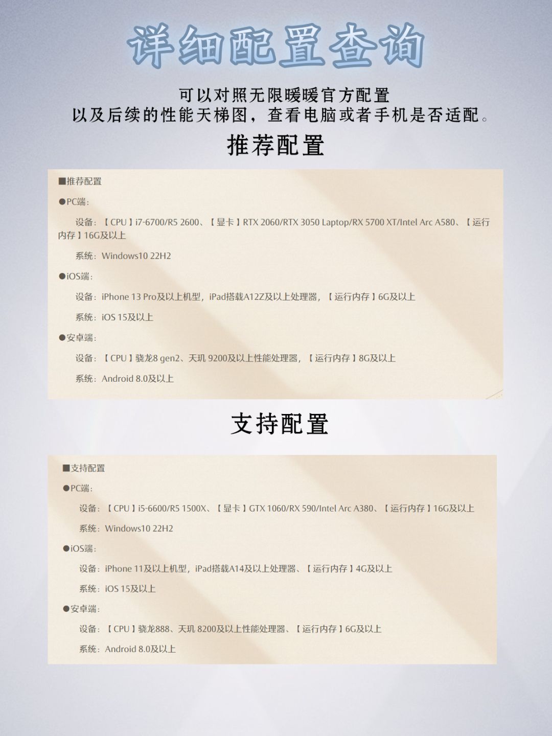 能不能畅玩无限暖暖！超简单判断方法！ 2