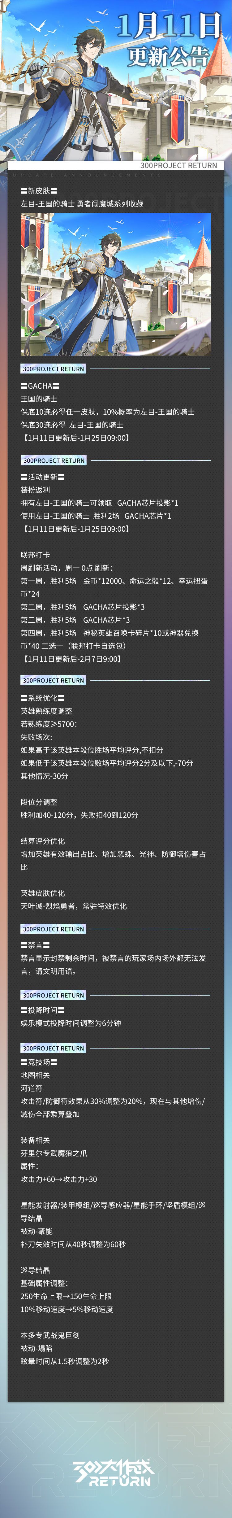 更新公告 | 1月11日 1