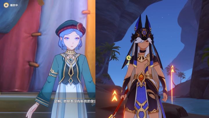 派蒙成原神的红娘，想把迈蒙介绍给赛诺，两个人都玩尬的！截图