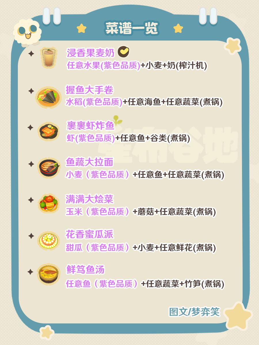 |星布谷地|全食谱收集📝 11