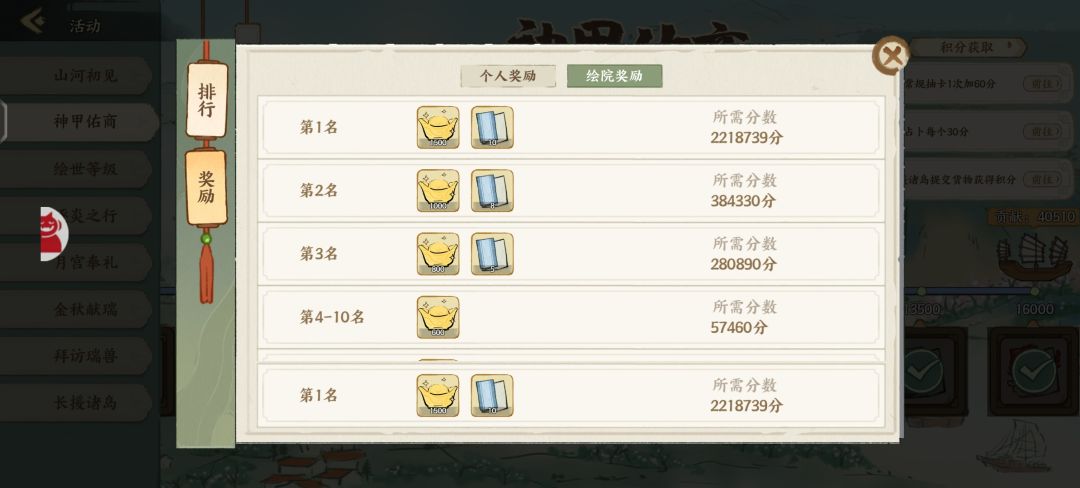 为什么个人奖励拿到了,绘院奖励没到账 1