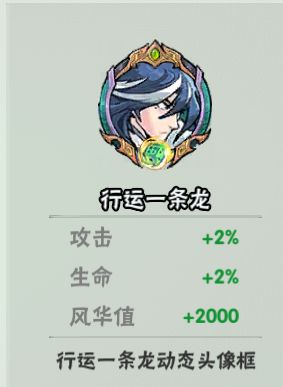 “行运一条龙”头像框佩戴后不涨攻击&生命截图