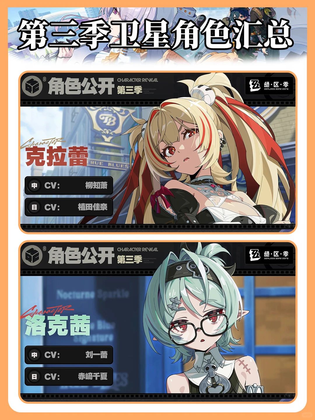 3.0角色汇总一图流!一次看完所有新角色! 3