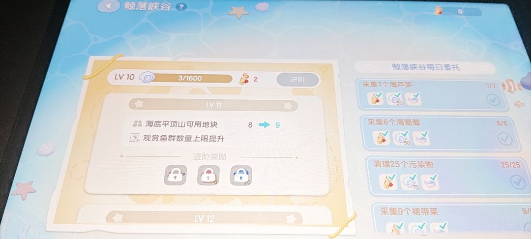 今日任务已完成,后天爱好升级 1