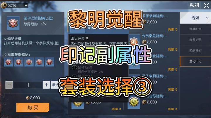 黎明觉醒印记副属性套装选择③截图