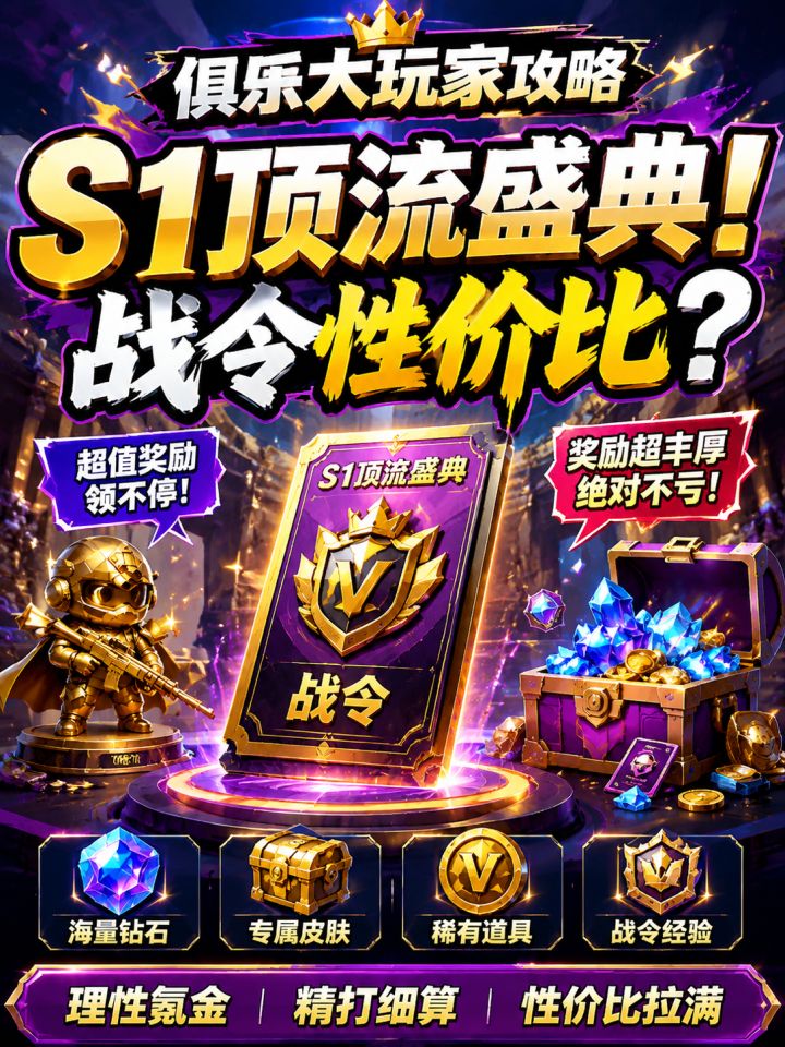 俱乐玩家攻略-S1顶流盛典!战令奖励这么丰厚? S1顶流盛宴战令截图