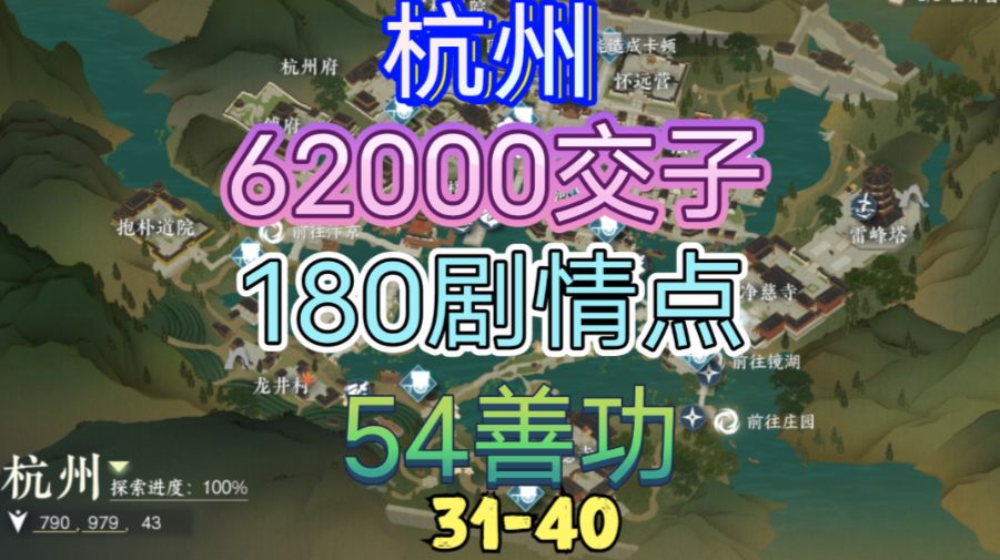 【逆水寒手游】杭州交子/剧情点/善功获取位置攻略（31-40）截图