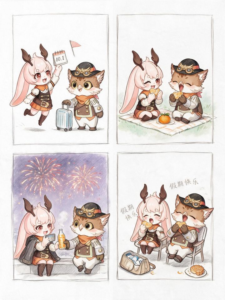 假期进度条更新!小兔和猫哥的出游日记截图