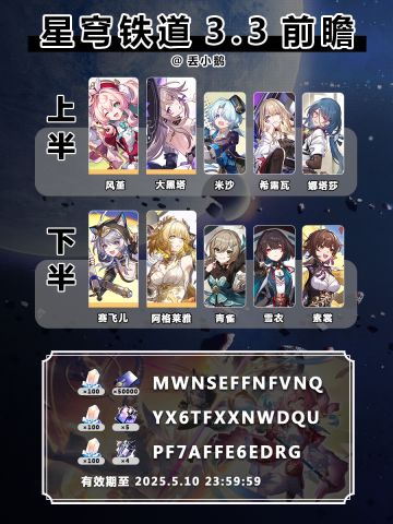 【星穹铁道3.3】前瞻兑换码