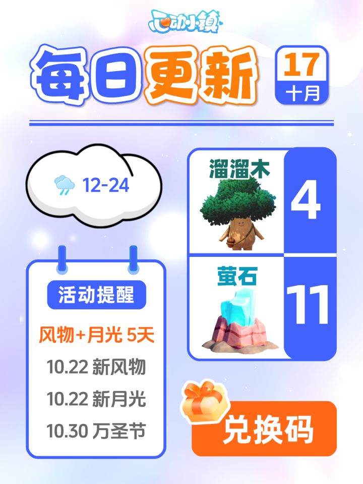 10月17日小镇日报溜溜木萤石兑换码 每日更新截图