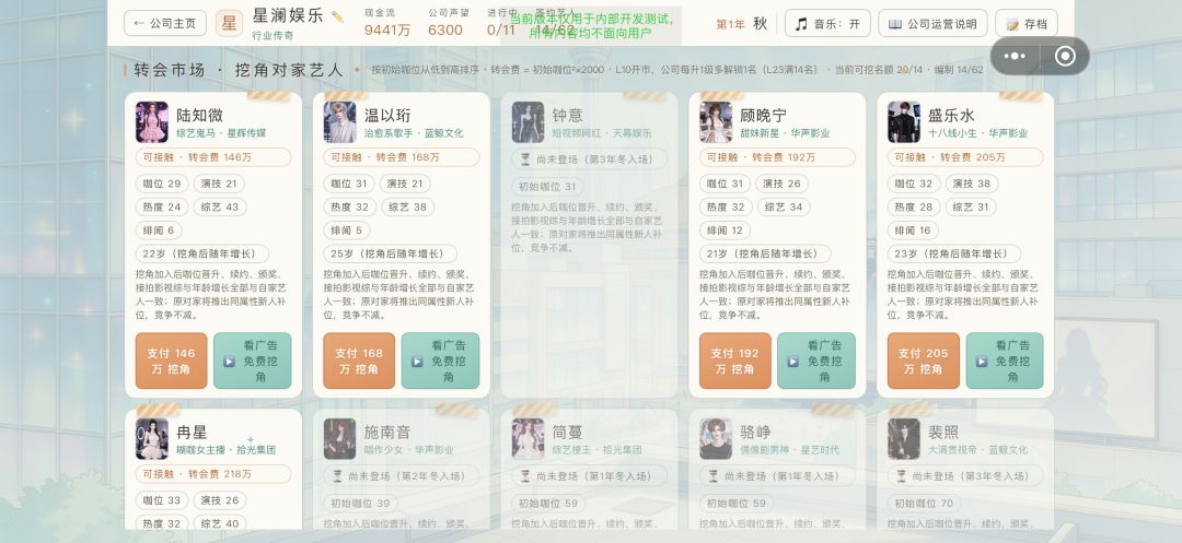 (有抽奖)娱乐圈老板模拟器,一边培养艺人,一边看热搜吃瓜🍉 9
