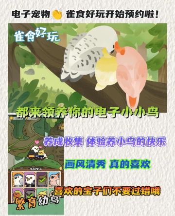 快来领养你的电子小小鸟❗画风清秀真的很爱