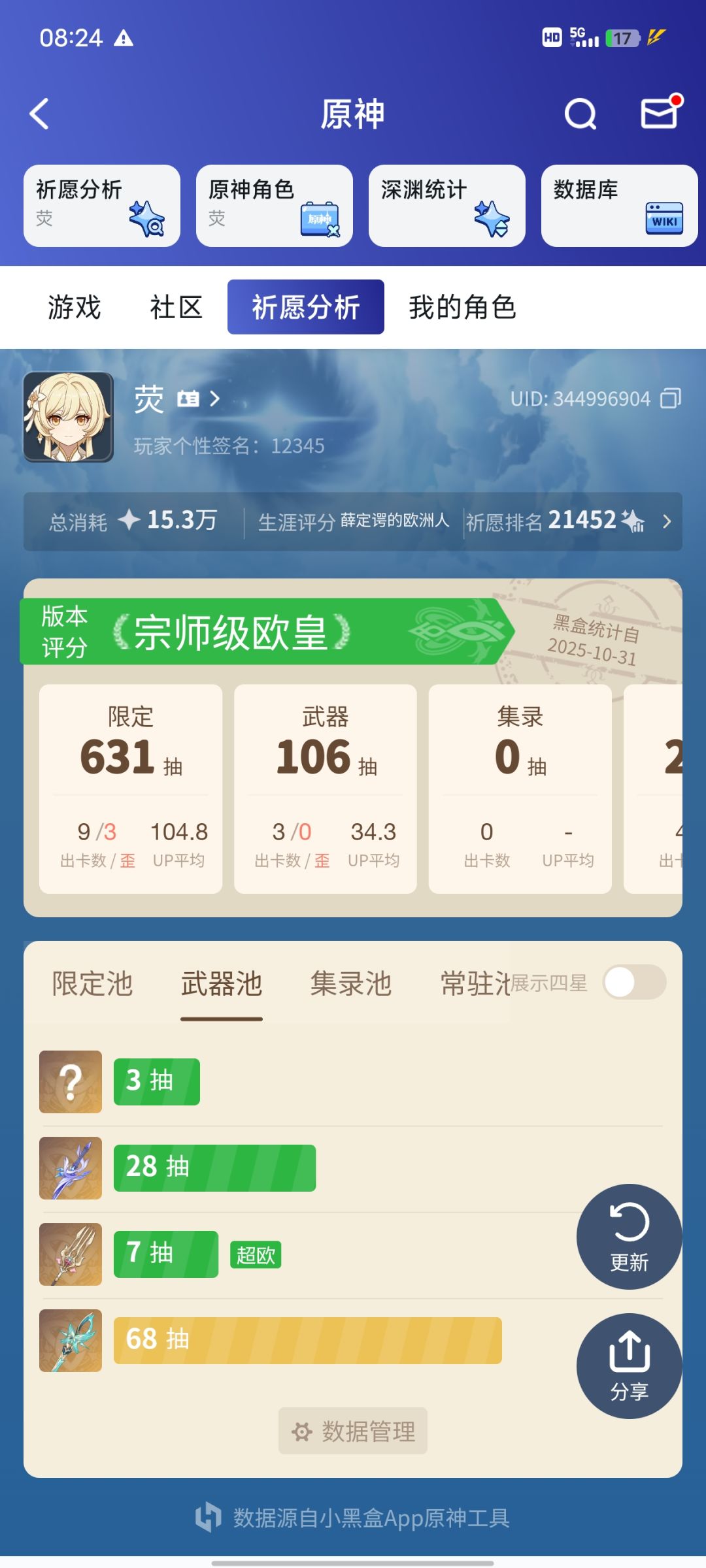 小号角色池是黑到离谱啊 2