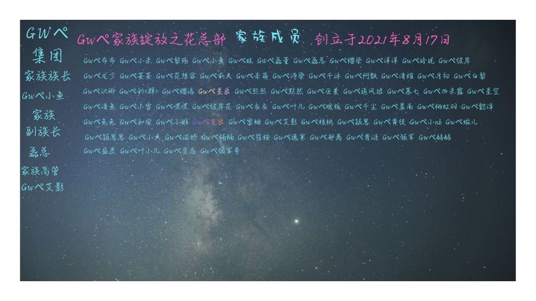 声明:此两张图片是gw家族所有成员 1