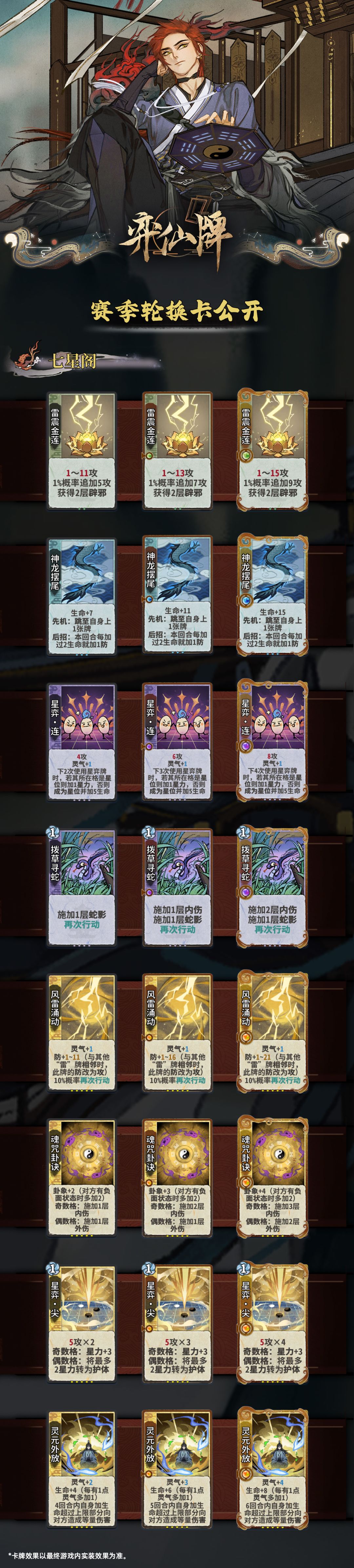 百家之道「云灵剑宗」「七星阁」轮换卡公开 2