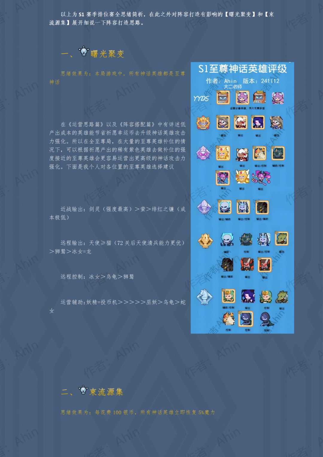 快来当领主S1排位赛强势思绪阵容搭配 2