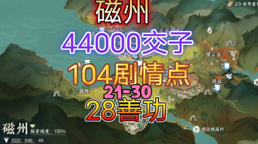 【逆水寒手游】磁州交子/剧情点/善功获取位置攻略（21-30）截图