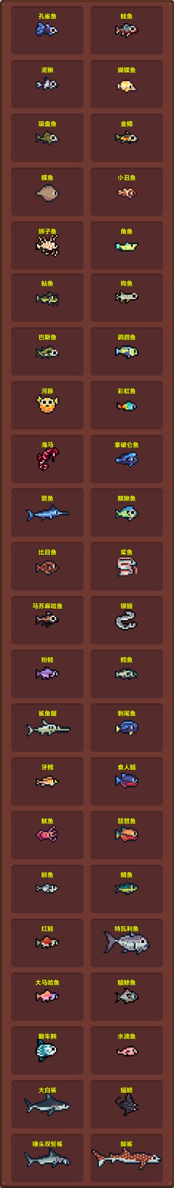 《海岛时光》钓鱼全图鉴赏析