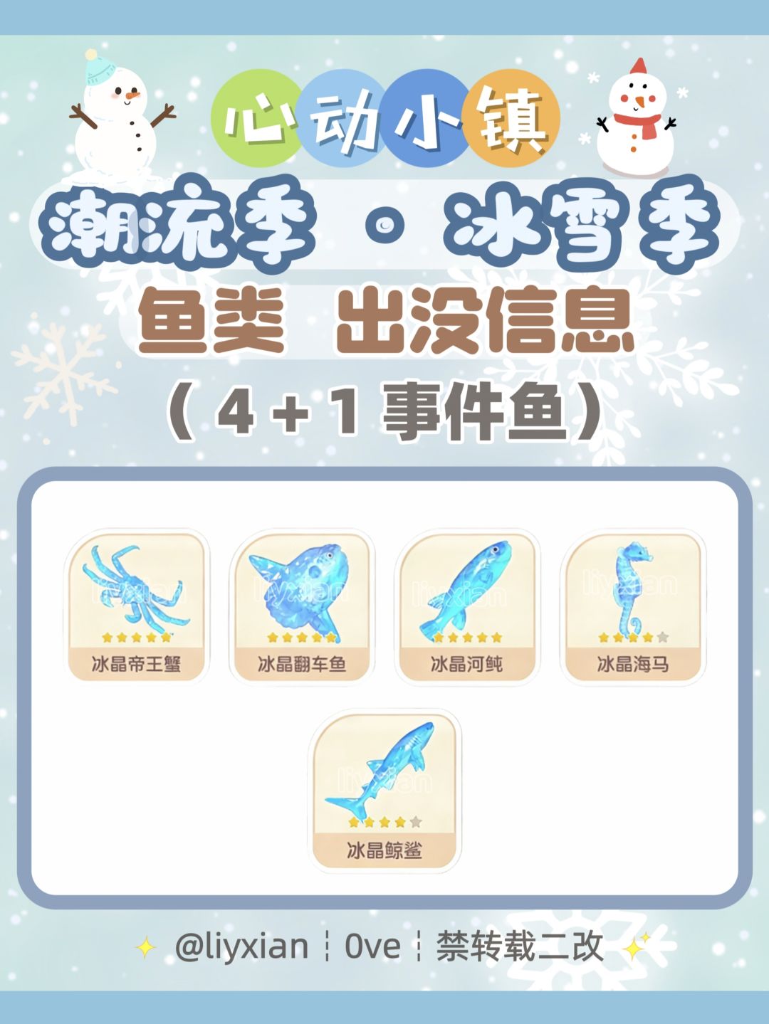 【心动小镇】冰雪季 5种鱼类 出没信息 1