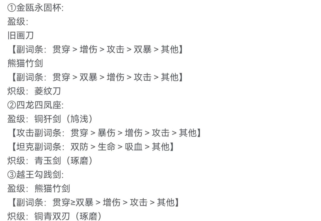 【物华弥新】特出器者装备选择&副词条推荐截图
