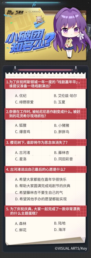 已开奖｜小破团知多少？来证明你对《CLANNAD》剧情的了解程度
