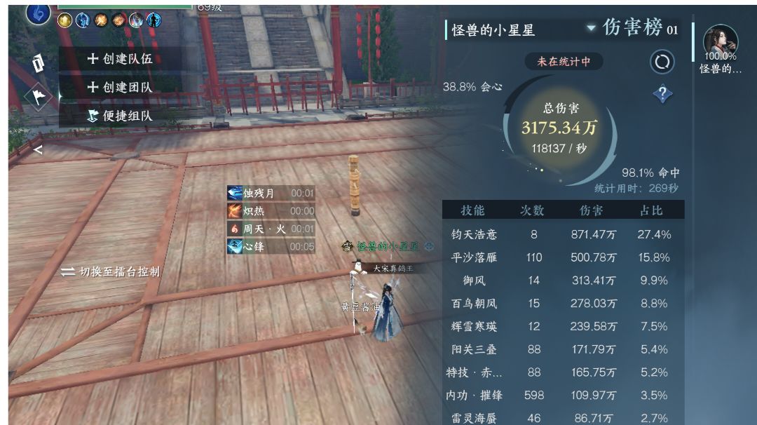 新版本元素流神相攻略，1.3木桩无药12万截图