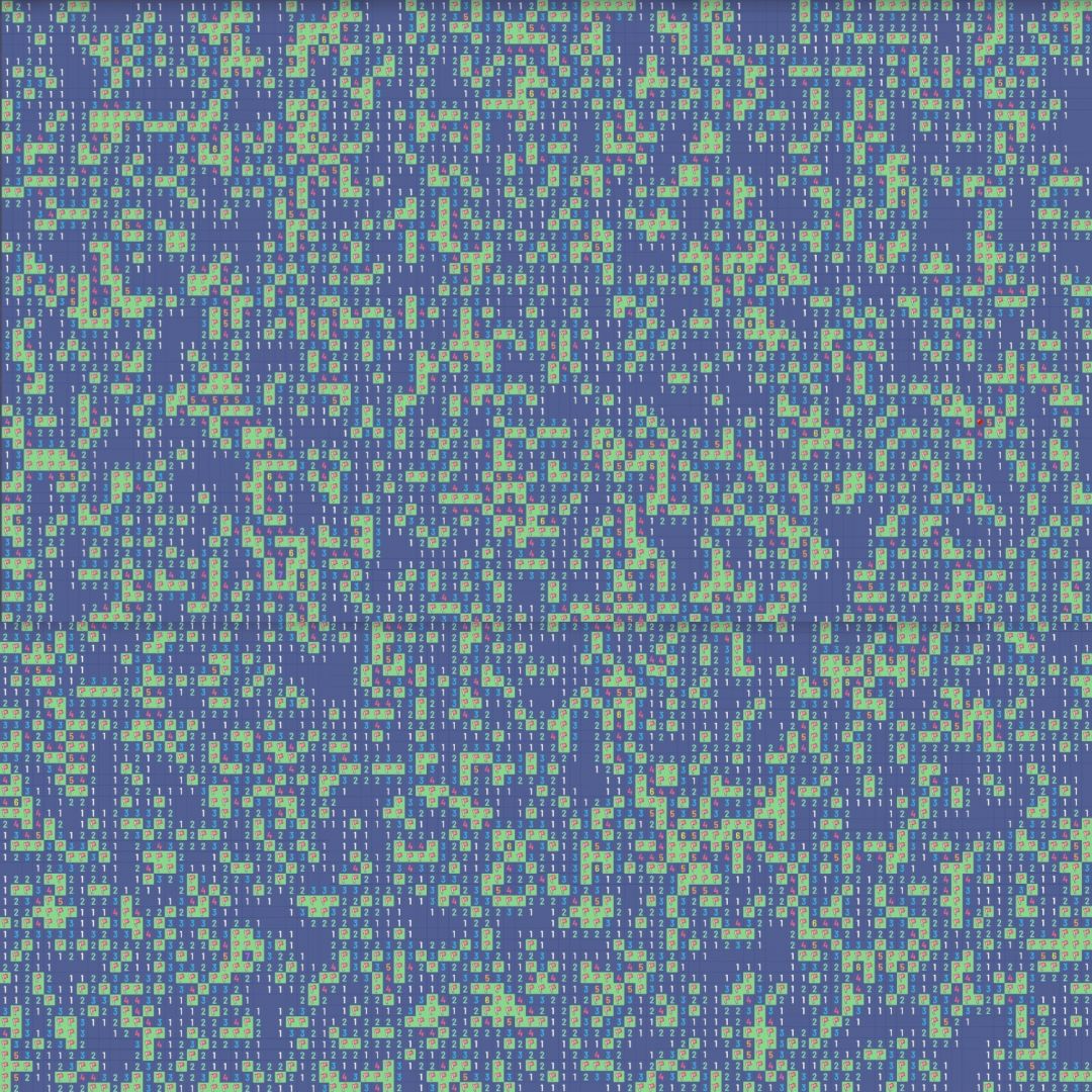 纪念首次完成自定100×100，2500雷图。 2