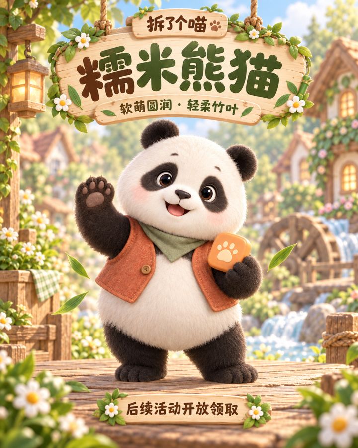🐼 国庆小镇送好礼!回复或入群,领走糯米熊猫截图