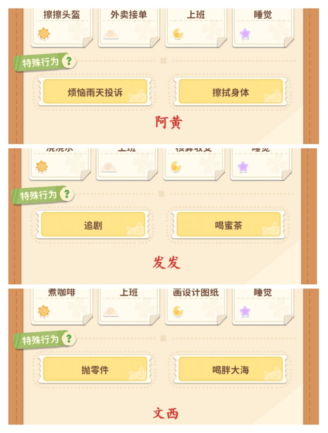 特殊行为+我的一些发现（欢迎大家一起分享） 2