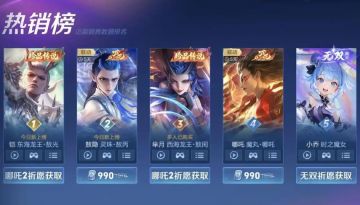 哪吒2联动皮肤销量排名出炉，铠断层领跑，哪吒意外垫底！