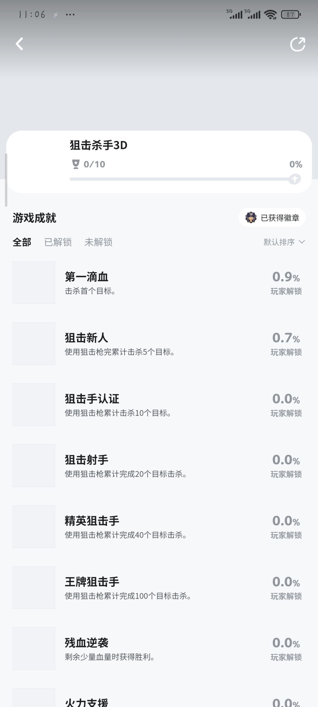 《狙击杀手3D》10成就 2