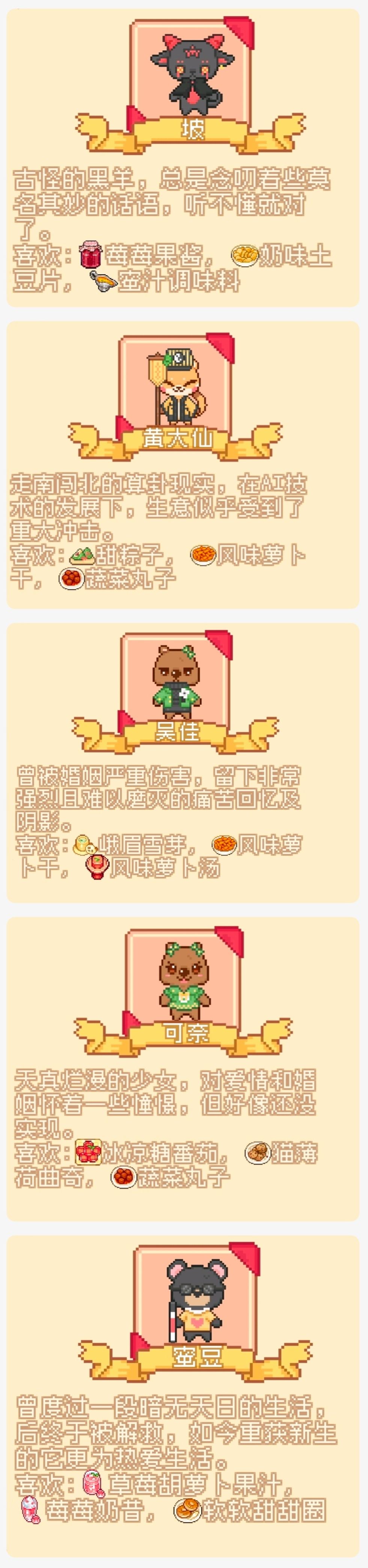 【攻略】游客料理喜好 3
