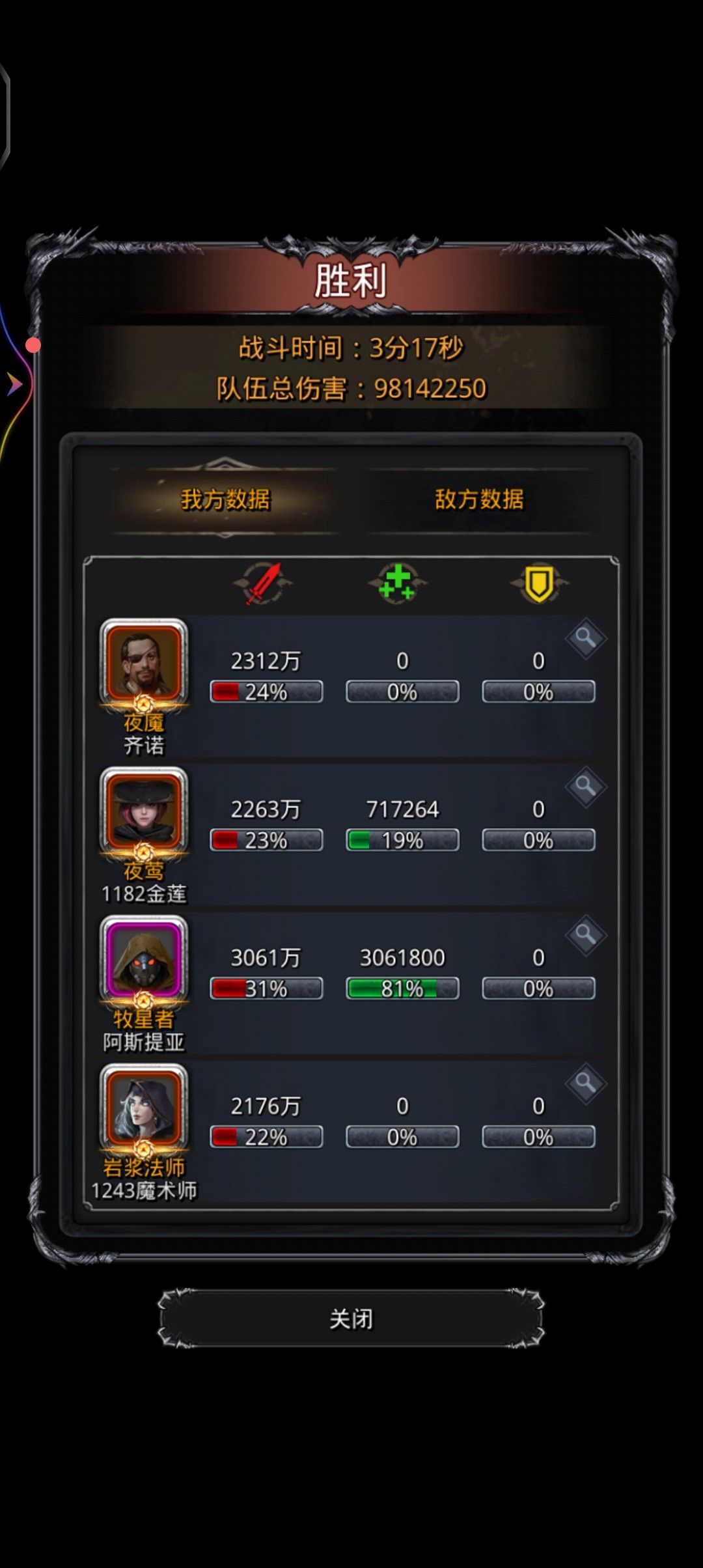 战测破亿，纪念。截图