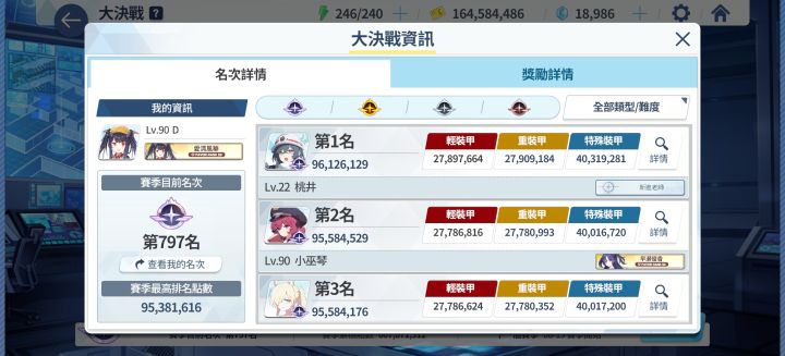 记录第一次结算前1000(格里高利大决战)截图