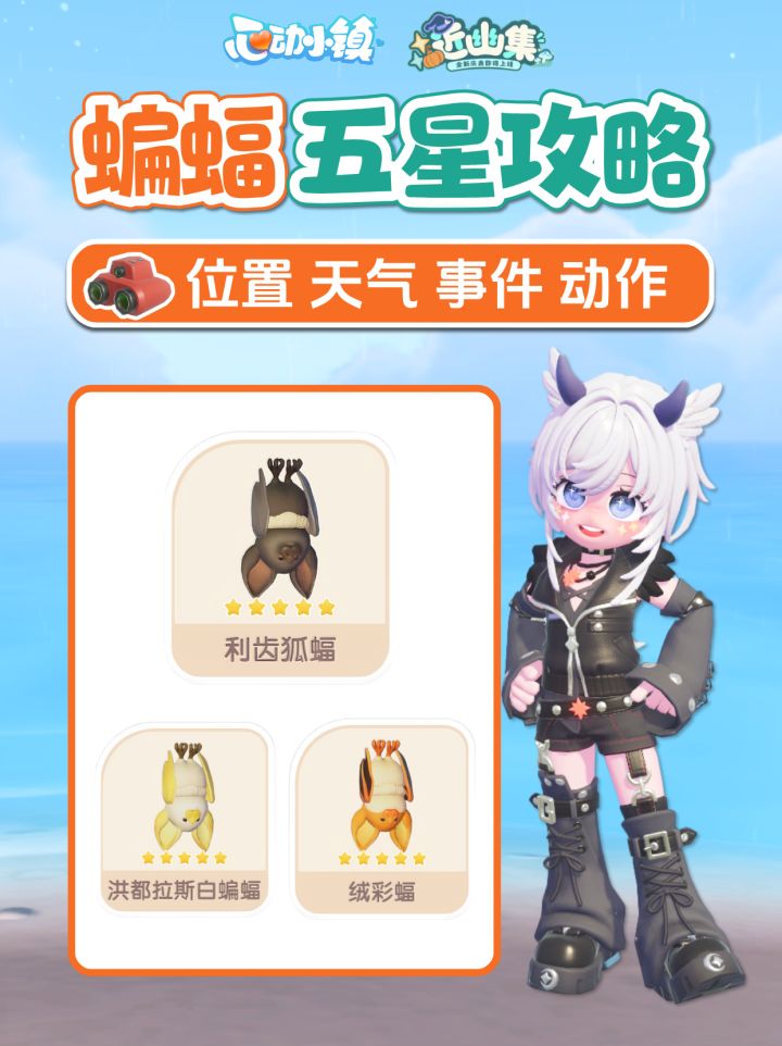 蝙蝠五星攻略 位置 时间 天气 距离 动作 近幽集限定鸟截图