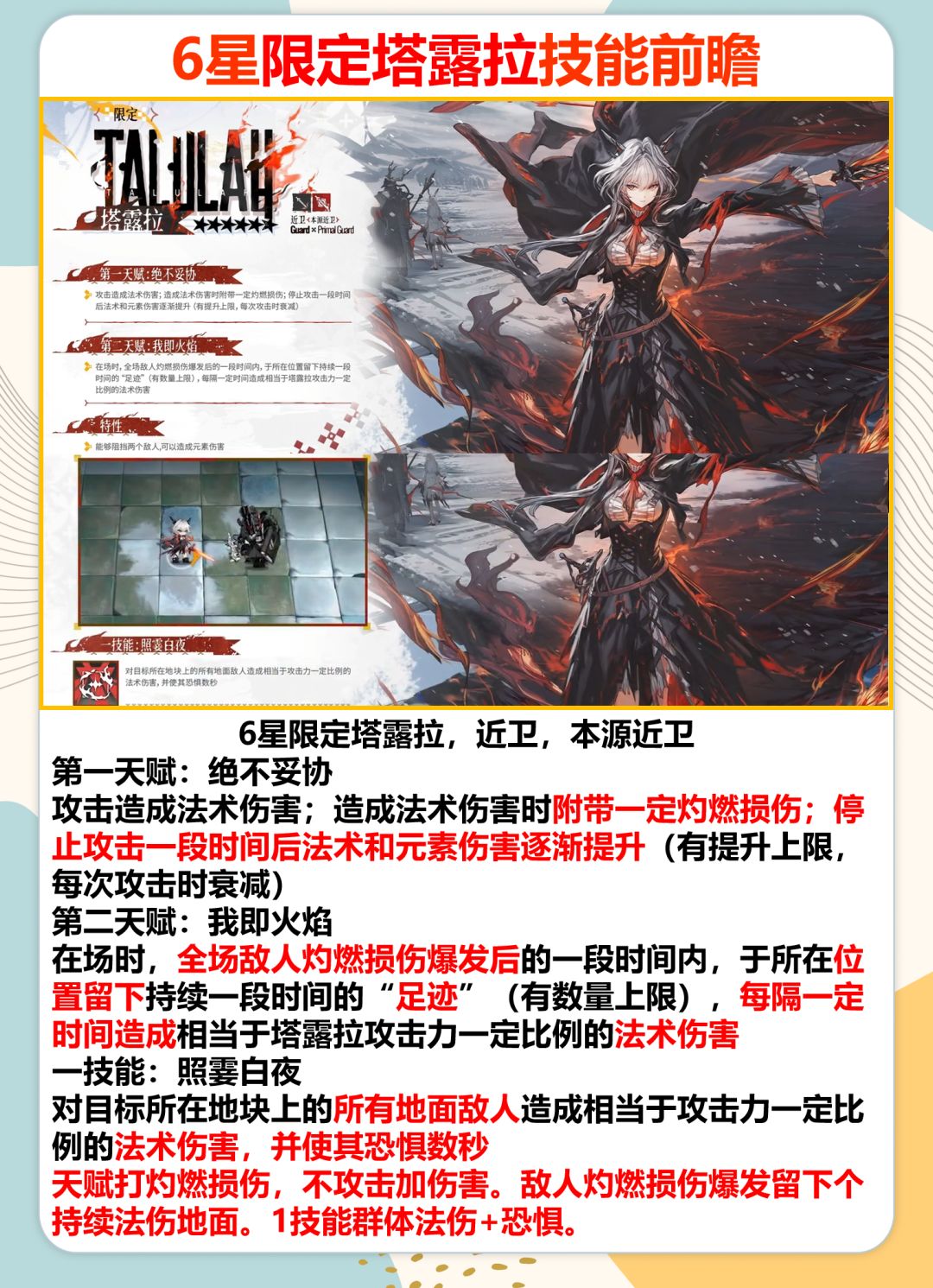 明日方舟塔露拉实装,卫戍协议常驻,送6星 3