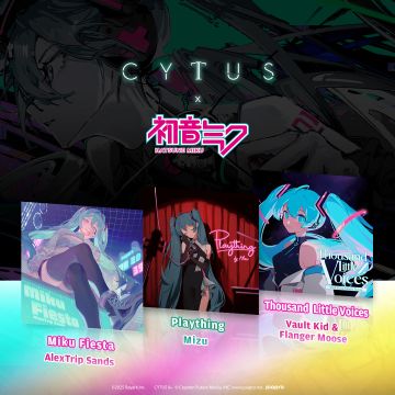 Cytus II x 初音未来
二次合作即将开启！
追加新曲预告 第三弹：
➤ Miku Fiesta / AlexTrip Sands
➤ Plaything / Mizu
➤ Thousand Little Voices / Vault Kid & Flanger Moose
v5.2 update coming soon...
※All songs featuring #Hatsun