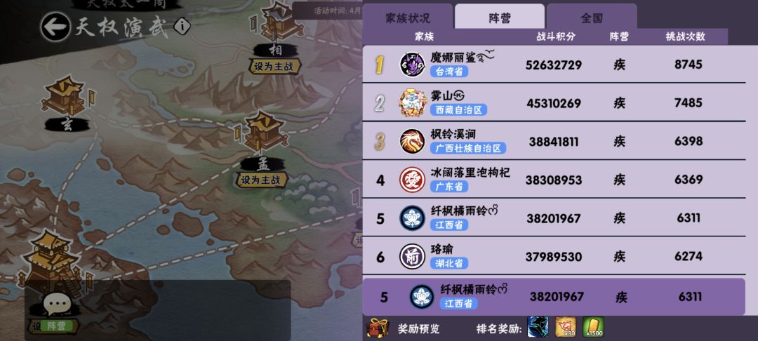 恭喜纤枫橘雨铃天权拿下阵营第五!! 1