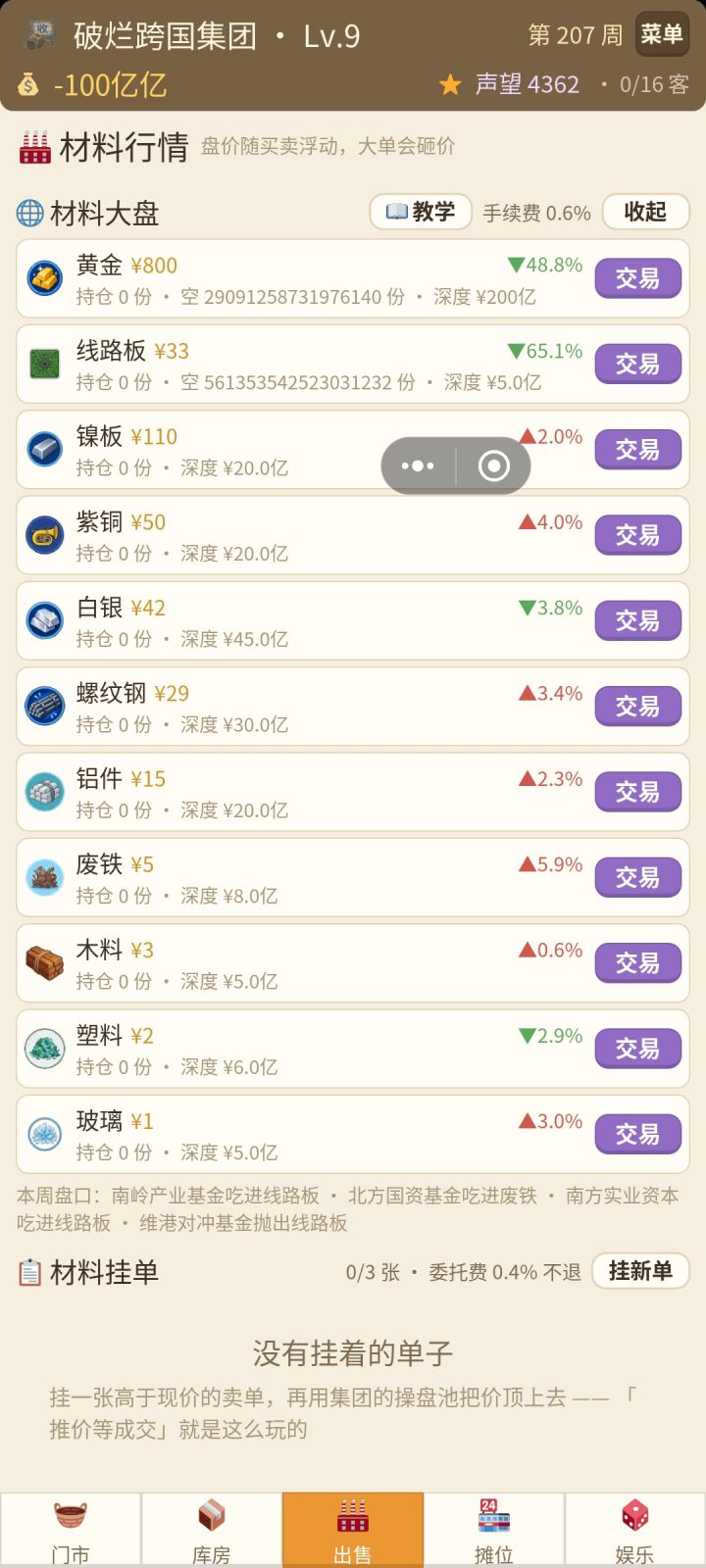 【Bug及建议】大盘可以无限做空截图