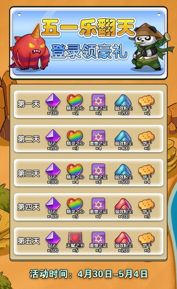 【福利活动】五一乐翻天 登录领好礼！