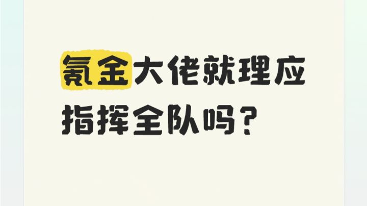 氪金大佬就理应指挥全队吗?截图
