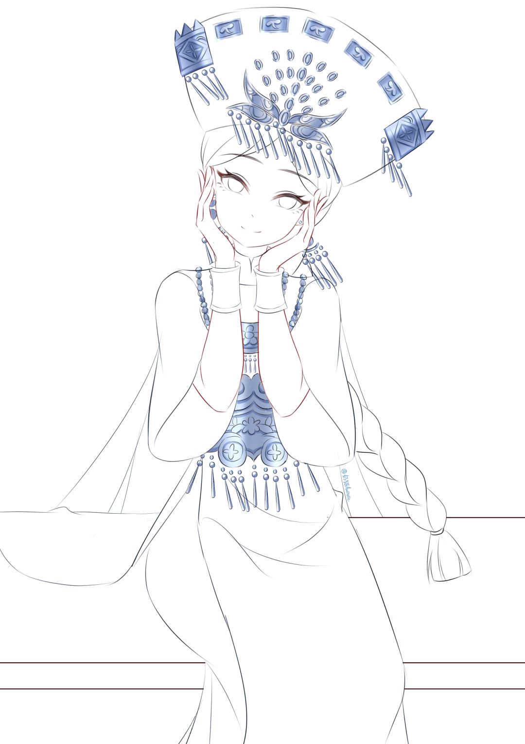 【绘画】画了某某朝的女子乐坊—奢香 2