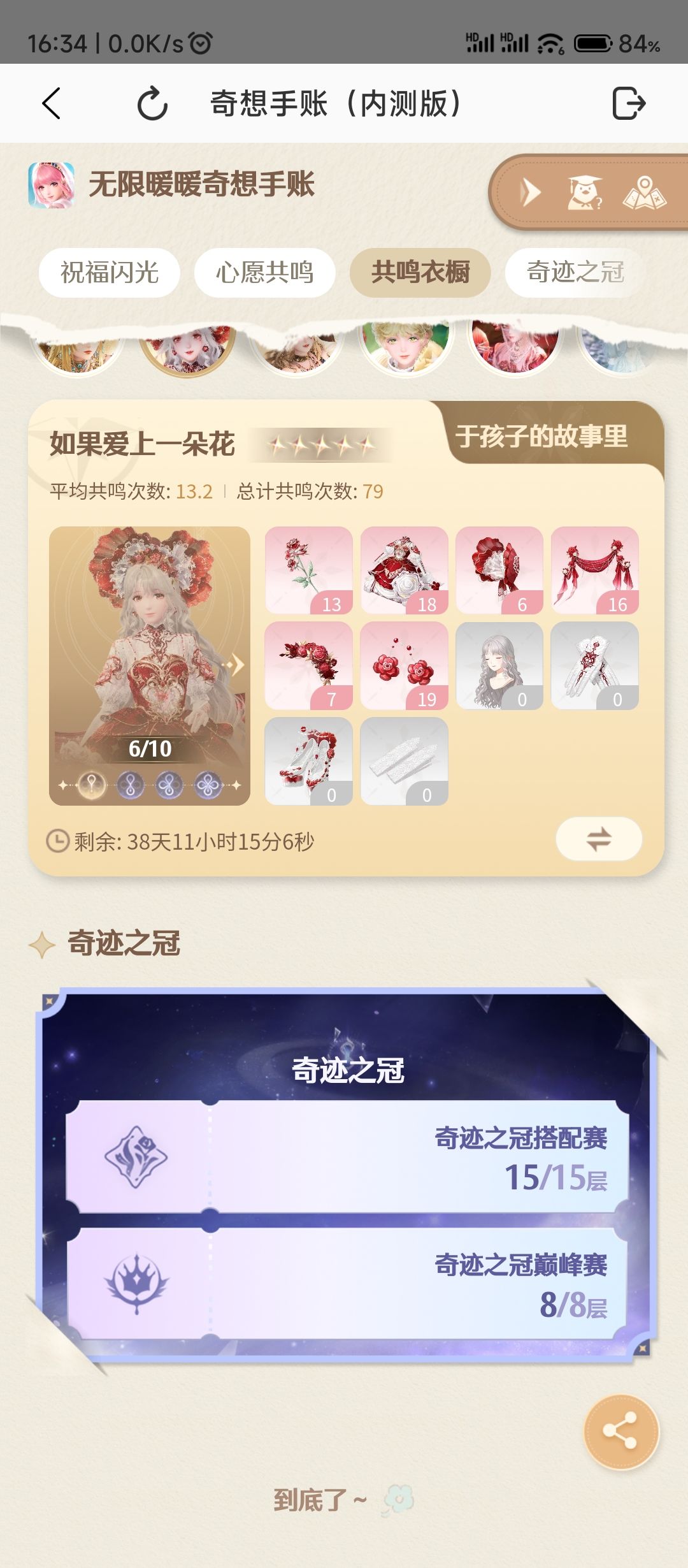 差4件,还有8抽活动抽没拿,继续等做完再来 1