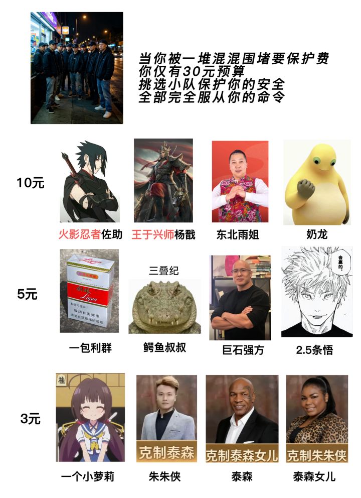 请选择你的小队截图