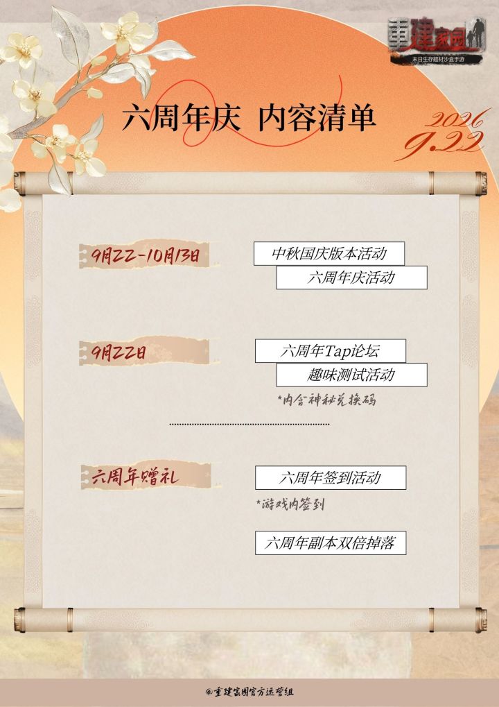 《重建家园》六周年 | 内容清单截图