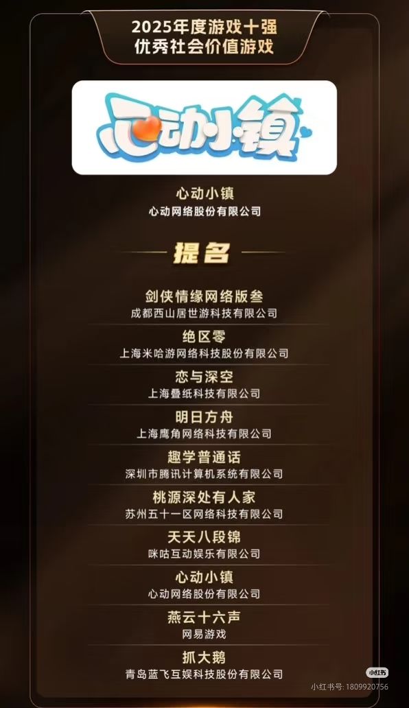 心动小镇得奖了截图